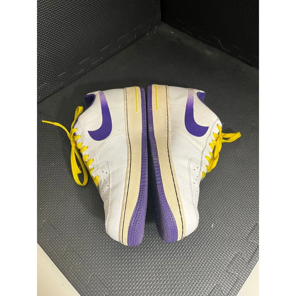 Nike Air Force 1‎ Low Snakeskin Lakers Mens Size 10 488298-143 White Sneakers